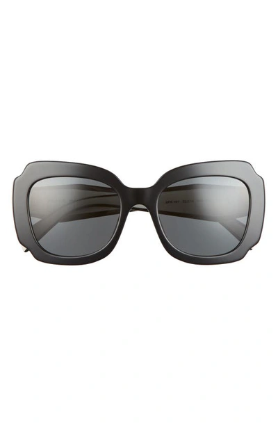 Prada 52mm Geometric Sunglasses In Black/gray