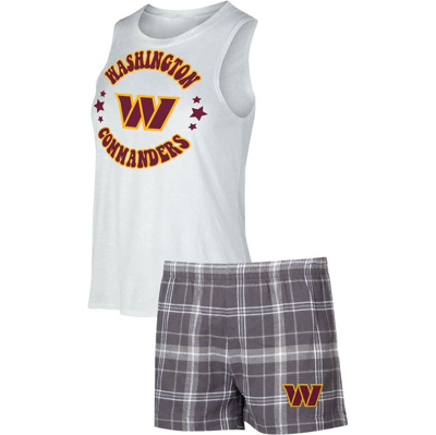 Concepts Sport White/charcoal Washington Commanders Ultimate Tank Top & Shorts Sleep Set