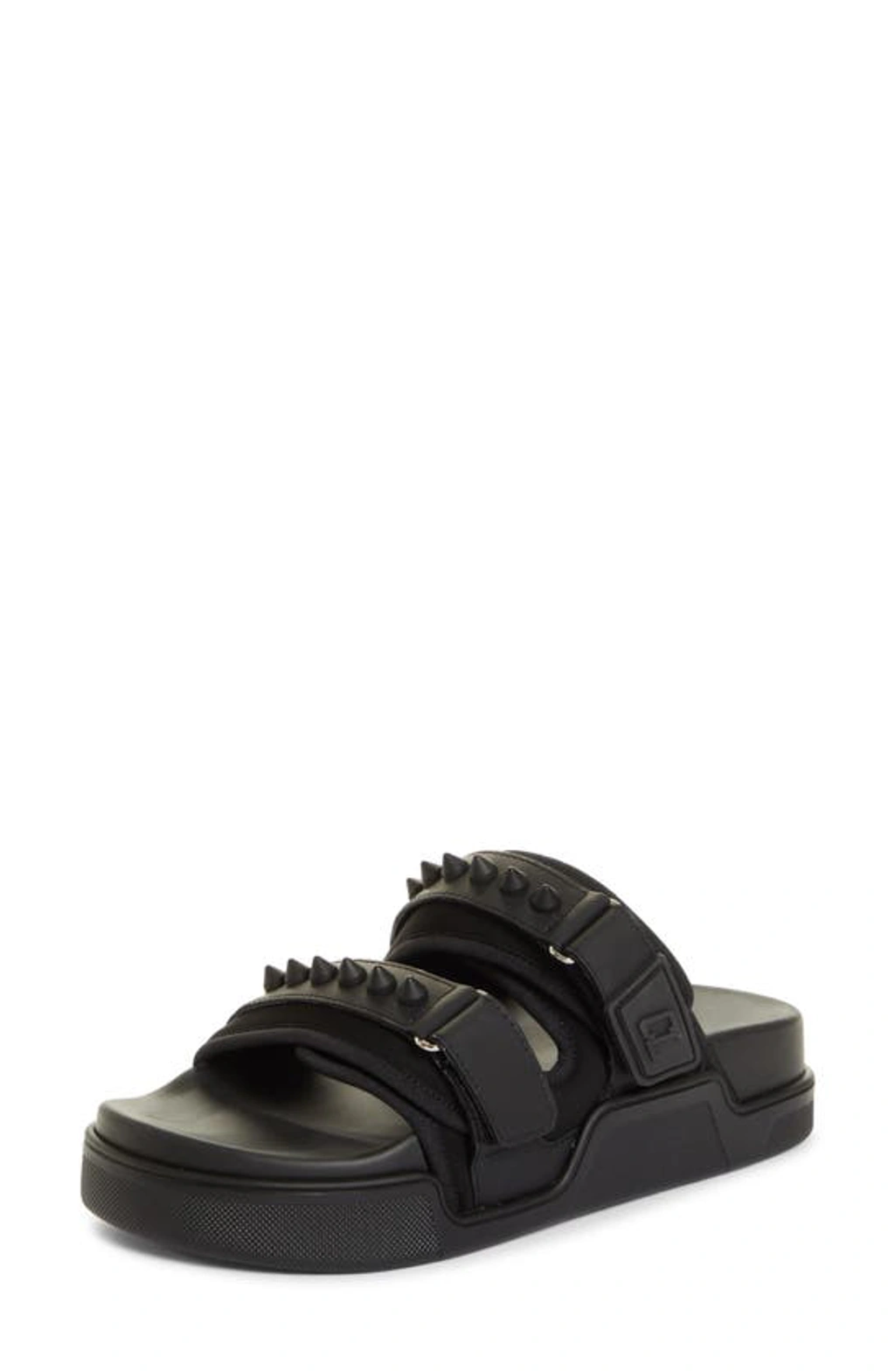Christian Louboutin Daddy Studded Pool Slide Sandal In Black