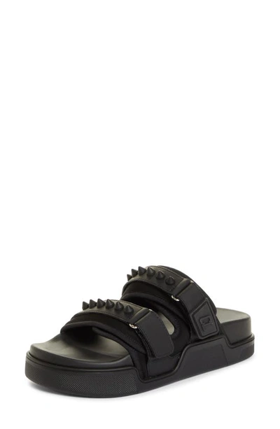 【関税送料込】ルブタン Daddy Studded Pool Slide Sandal Christian Louboutin Daddy Studded Pool Slide Sandal In Black