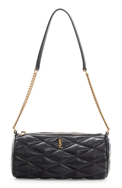 Saint Laurent Sade Quilted Leather Tube Bag In Nero