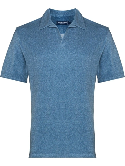 Frescobol Carioca Faustino Terry Cloth Polo Shirt In Blue