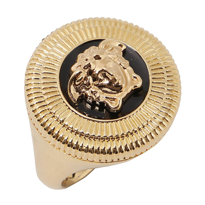 Versace Gold Medusa Plaque Signet Ring