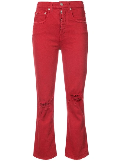 Adaptation Cropped Flared Jeans In Red