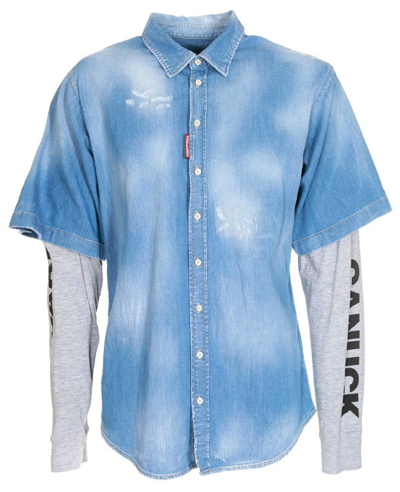Dsquared2 Cotton Denim Shirt In Blue