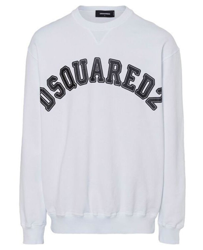 Dsquared2 Logo Cotton Sweatshirt In White