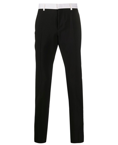 Valentino Contrast Panel Trousers In Black