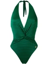 Brigitte V-neck Swimsuit In Green