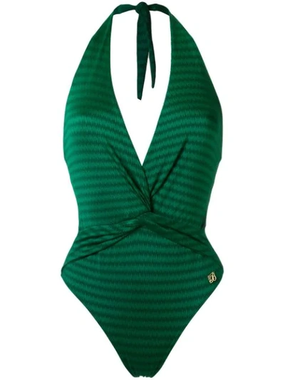 Brigitte V-neck Swimsuit In Green
