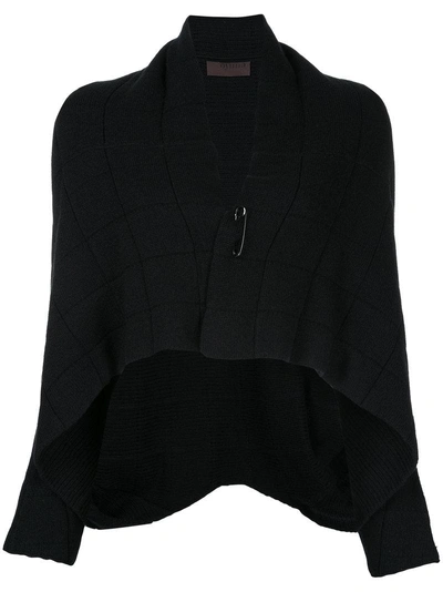 Oyuna Quilted Effect Pinned Cardigan - Black