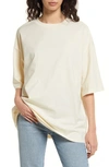 Topshop Oversize Cotton T-shirt In Stone