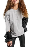 Topshop Oversize Cotton T-shirt In Light Grey