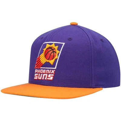 Mitchell & Ness Men's  Purple, Orange Phoenix Suns Hardwood Classics Team Two-tone 2.0 Snapback Hat In Purple,orange