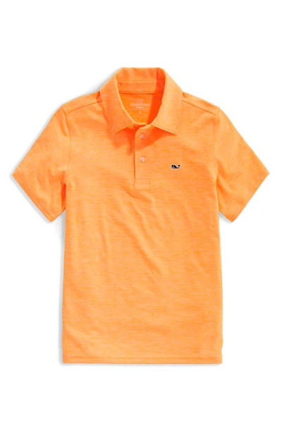 Vineyard Vines Kids' St. Jean Stripe Sankaty Performance Polo In Neon