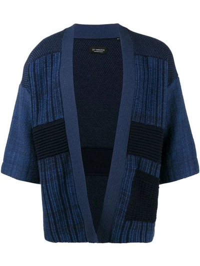 Curieux Ripple Noragi Kimono Cardigan In Blue