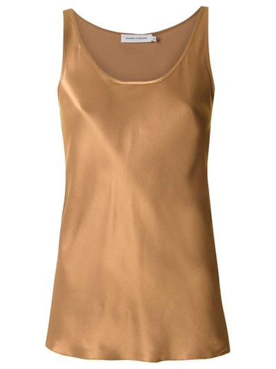 Gloria Coelho Sleeveless Silk Blouse In Brown