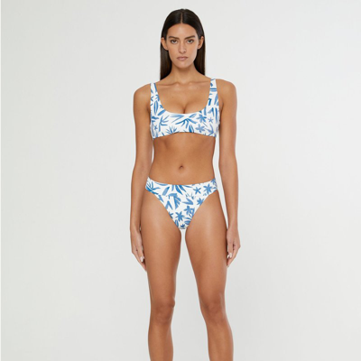 Onia Sarita Printed Bikini Top In Beige