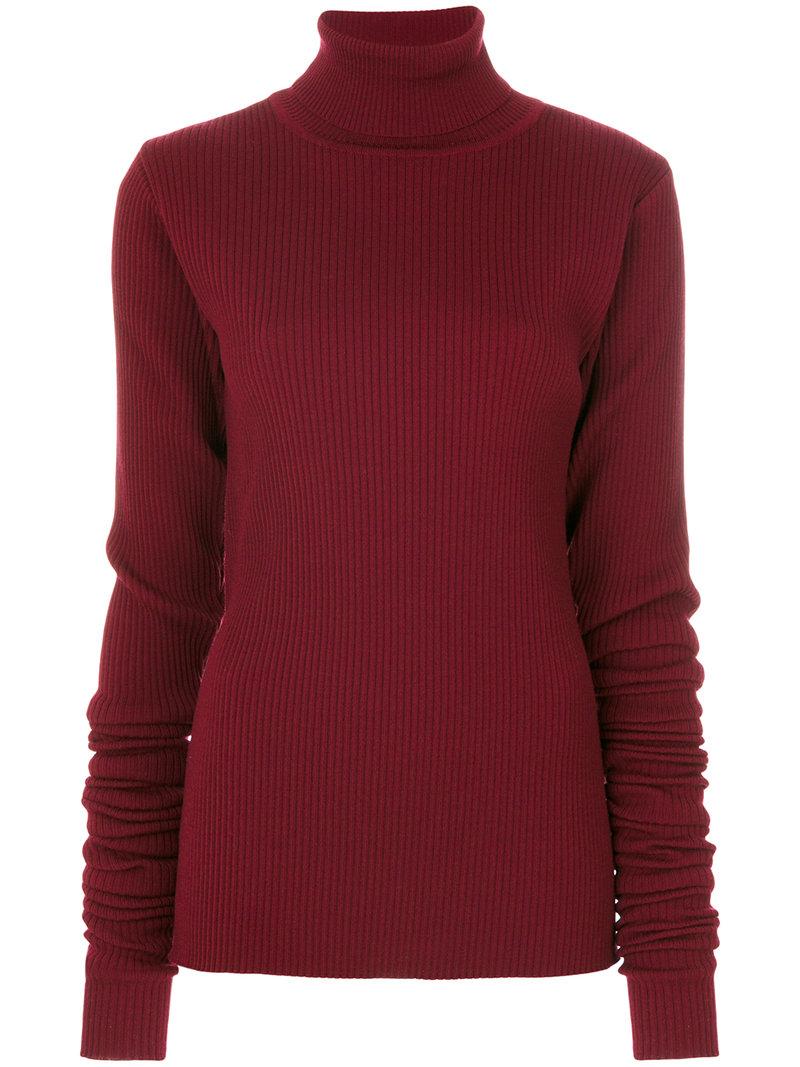 Y/project Y / Project Roll Neck Ribbed Jumper - Red | ModeSens
