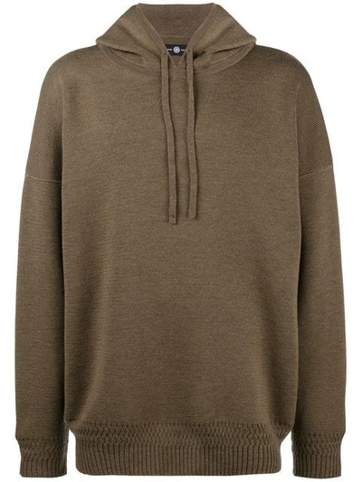 Edward Crutchley Oversized Knitted Hoodie - Brown