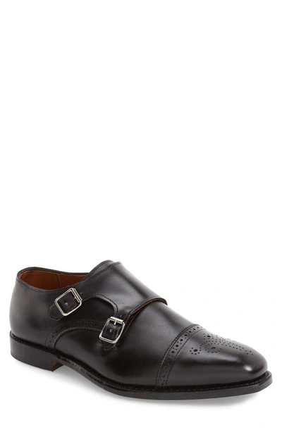 Allen Edmonds Men's St. John's Double Buckle Monk Strap Cap Toe Dress Shoes In Black Leather