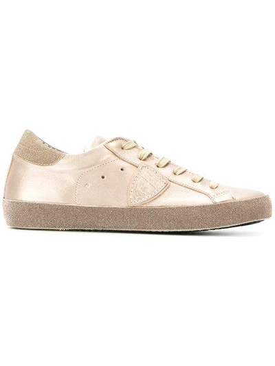 Philippe Model Trainers With Glitter Effect In Ml16 Metal Champagne Glit