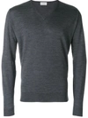 John Smedley V-neck Knit Jumper In Grey