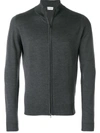 John Smedley High Neck Zipped Cardigan In Grey