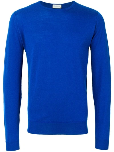 John Smedley Crew Neck Pullover In Blue