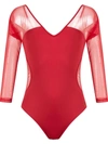 Brigitte Sheer Panels Body In Red
