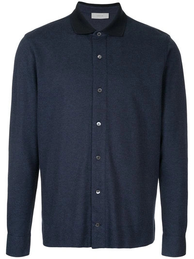 Cerruti 1881 Button Down Polo Shirt In Blue