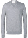 Pringle Of Scotland Knitted V-neck Sweater In Grey