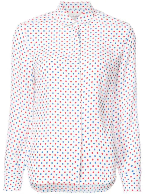 multicolor polka dot shirt