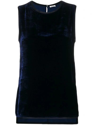 P.a.r.o.s.h Sleeveless Vest With Trim In Blue