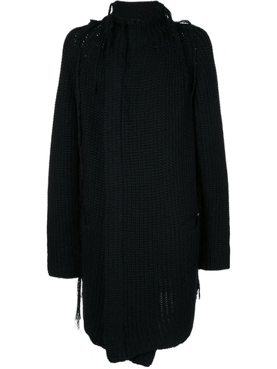 Forme D'expression English Ribbed Cardigan In Black
