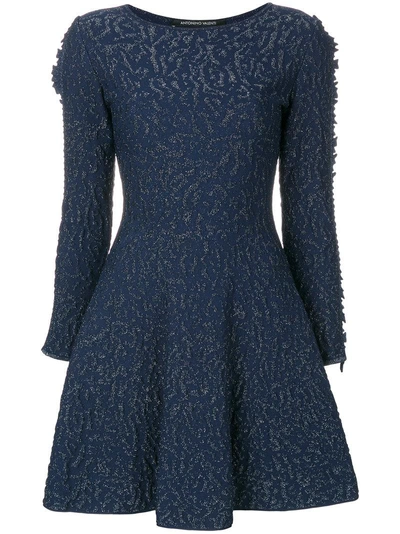 Antonino Valenti Embroidered Fitted Dress - Blue
