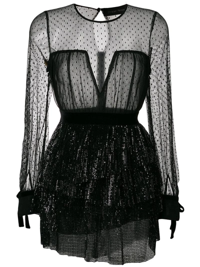 Christian Pellizzari Sequin Tiered Dress - Black