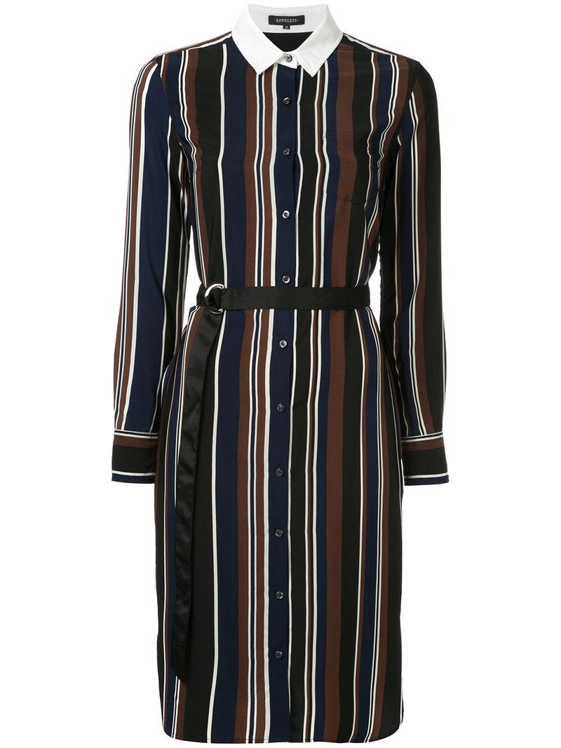 Loveless Stripe Print Dress - Blue | ModeSens