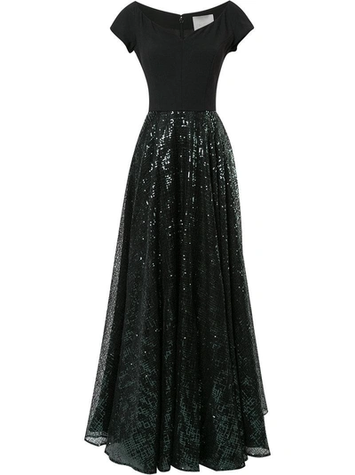 Ingie Paris Sequined Gown In Black