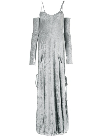 Andrea Ya'aqov Glove Detail Dress In Grey