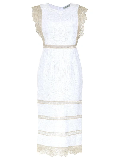 Martha Medeiros Lace Midi Dress In White