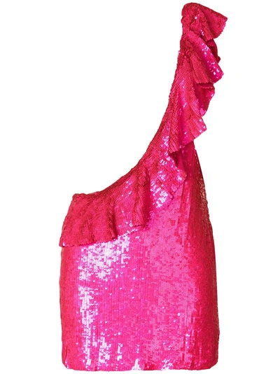 Filles À Papa Sidney Neon One Shoulder Dress In Pink