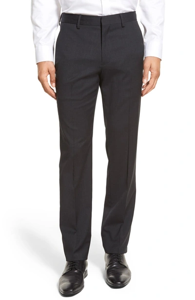 Bonobos Jetsetter Slim Fit Flat Front Stretch Wool Dress Pants In Charcoal