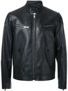 Kent & Curwen Leather Biker Jacket In 99