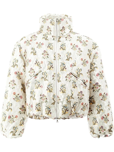 Edward Crutchley Floral Cropped Jacket - White