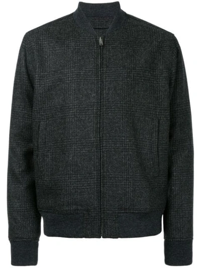 Kent & Curwen Tweed Bomber Jacket In Grey