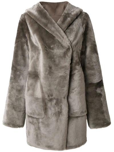 Sylvie Schimmel Hooded Coat In Grey