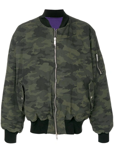 Ben Taverniti Unravel Project Camouflage Print Bomber Jacket In Green