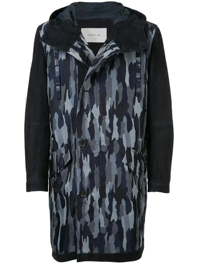 Cerruti 1881 Camouflage Hood Coat - Blue