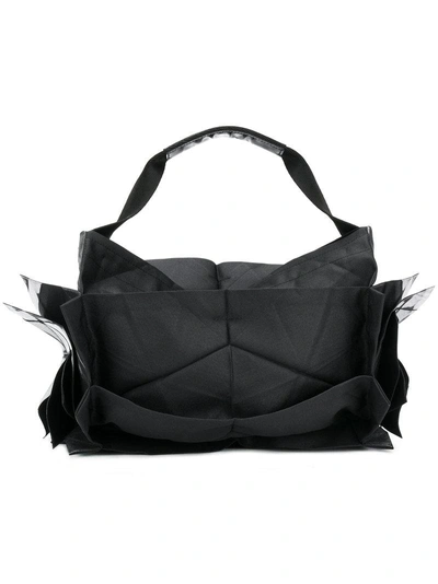 132 5. Issey Miyake Structured Metallic Detail Tote Bag - Black