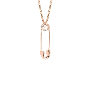 True Rocks Small Safety Pin Necklace Rose Gold
